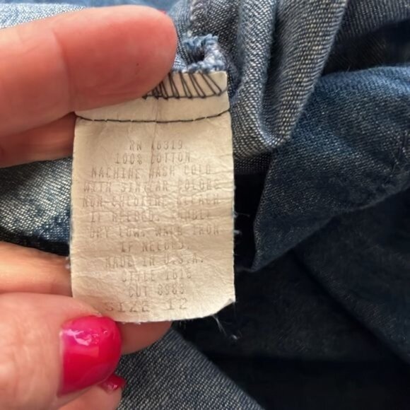 Gotcha Covered Vintage Denim Button-Up Midi Dress w/ Elastic Waist & Pockets 12 - Picture 11 of 11